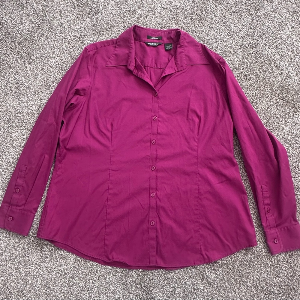 Eddie Bauer Vibrant Fuchsia Button-Up Shirt
